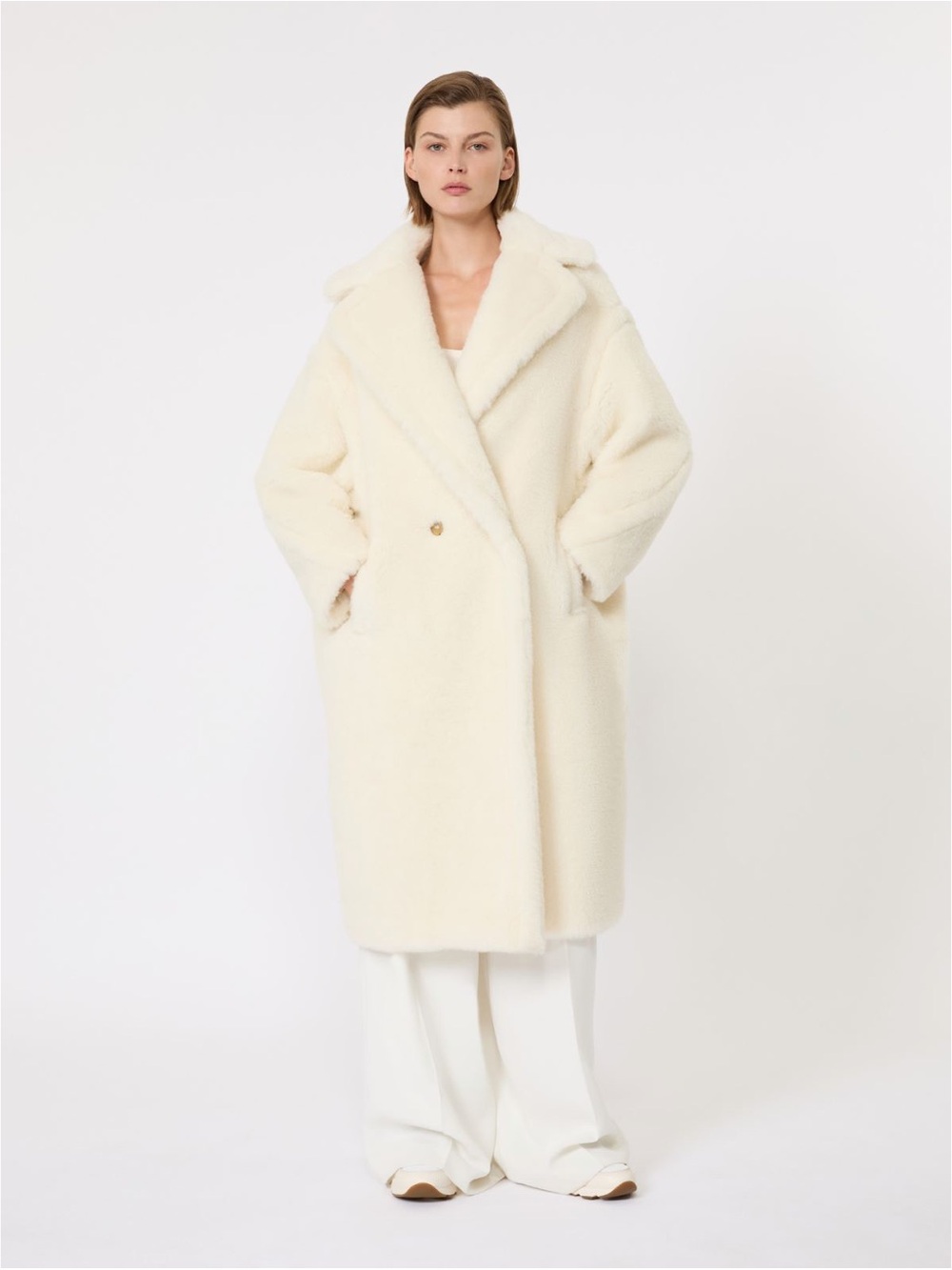 Max Mara White Icon Teddy Bear Coat size Medium